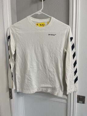 Kids Youth Boys White OFF-WHITE Brand Long Sleeve T Shirt Tee 8